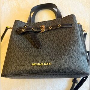 Michael Kors Black and Gray Crossbody Bag-Adjustable Strap